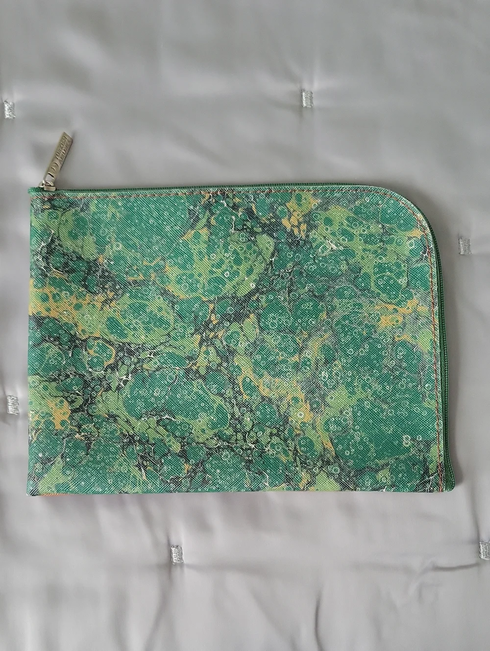 NEW Unesco Turkish Airlines Green Marble Makeup Zip Pouch
